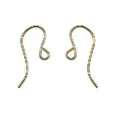 JewelrySupply 14k Yellow Gold 18mm Shepherd Hook Ear Wires (1 Pair of 14KT Gold Earrings)