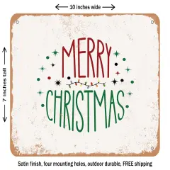 DECORATIVE METAL SIGN - Merry Christmas - 9 - Vintage Rusty Look