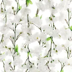 4.5-Foot White Cherry Blossom Garland - Set of 6 Lifelike Silk Flowers & Foliage, Ideal Spring Garlands for Party, Event, Home & Office Decor - Floral Home by Artificial Flowers