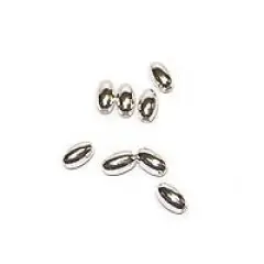 Oval Bead 7x4mm Sterling Silver (2-Pcs)