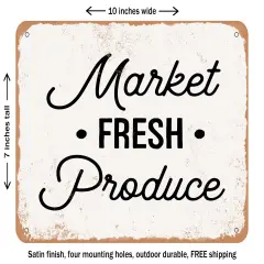 DECORATIVE METAL SIGN - Market Fresh Produce2 - 2 - Vintage Rusty Look