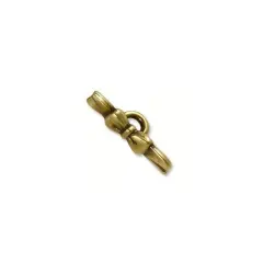 JewelrySupply Toggle Clasp - Bow Bar 17x4mm Pewter Antique Brass Plated (1-Pc)