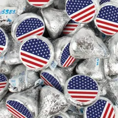 85 Pcs Patriotic Candy Red White & Blue Hershey's Kisses Milk Chocolate (13.6oz, Approx. 85 Pcs)