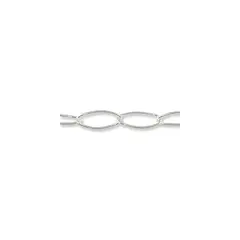 JewelrySupply Flat Oval Link Chain 10mm Silver Plated (Foot)