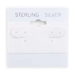 Earring Card White"Sterling Silver" (Package of 100)