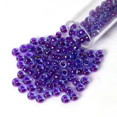 Miyuki Round Rocaille Seed Bead 8/0 Inside Color Fuchsia Blue