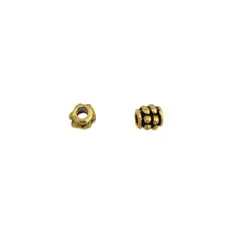 4mm Pewter Gold Plated Stacked Flower Heishi Bead (Package of 10)