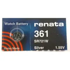 Renata Silver Oxide Watch Battery For Renata 361 Button Cell