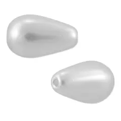 Preciosa Crystal Nacre Pearshape Pearl 10x6mm White (Package of 10)