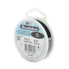 Beadalon Wire .018" 30ft Black 49 Strand
