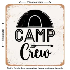 DECORATIVE METAL SIGN - Camp Crew- Vintage Rusty Look