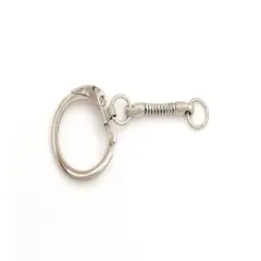 JewelrySupply Key Ring with Snake Chain and Open Jump Ring Silver Color (Package of 10)