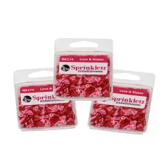 Buttons Galore Sprinkletz Embellishments for Crafts, Tiny Polymer Clay Shapes & Unique Designs - Love and Kisses - 3 Pack