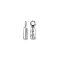 JewelrySupply Connector - Fold Over 2x7.5mm Silver Plated (10-Pcs)