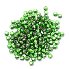 Czech Seed Bead 6/0 (4mm) Beads Silver Lined Emerald Beads