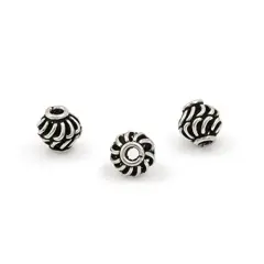 Bali Style Swirl Bead 6.5mm Sterling Silver