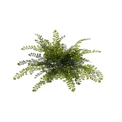Graceful 15" Maidenhair Fern Bush Collection - 12 Piece Green, Ideal for Tranquil Home Decor, Events, and DIY Greenery Crafts - Top-Selling Lifelike Plant Accent