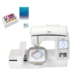 Brother Innov-is NQ1700E Embroidery Machine 10x6 With SABESBLUE Software and Embroidery Thread Bundle