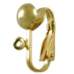 JewelrySupply Clip Earring with Ring 6.5mm Gold Plated (2-Pcs)
