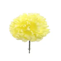 5" Yellow Silk Carnation Picks - 100-Pack, 4.25" Blooms, Event Decor - Ideal for Bouquets, Centerpieces - Bright Year-Round Appeal, Floral Home by Artificial Flowers