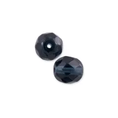 Czech Fire Polished Glass Round Beads 6mm Montana Blue (Package of 25)