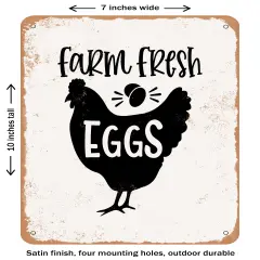 DECORATIVE METAL SIGN - Farm Fresh Eggs- Vintage Rusty Look
