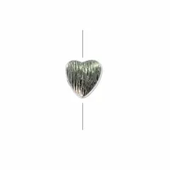 Textured Heart Bead 8mm Pewter Antique Silver Plated (Package of 1)