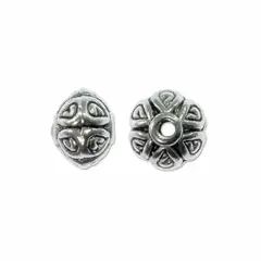Decorative Cushion Bead 5x7mm Pewter Antique Silver Plated (Package of 2)