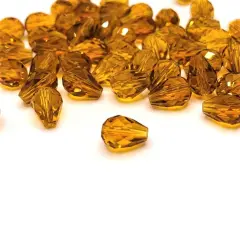 4, 20 or 50 Pieces: 6x8 mm Teardrop Yellow Topaz Imitation Crystal November Birthstone Beads