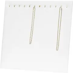 Chain Board 12 Hooks White Leatherette