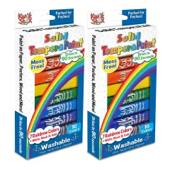 Tempera Paint Sticks, Rainbow Colors, 10 Per Pack, 2 Packs