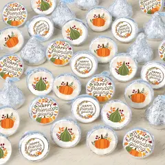 Big Dot of Happiness Fall Friends Thanksgiving - Friendsgiving Party Small Round Candy Stickers - Party Favor Labels - 324 Count