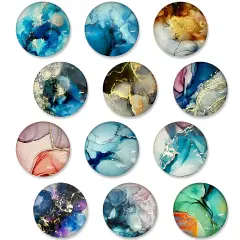 Wrapables Crystal Glass Magnets, Refrigerator Magnets for Office Whiteboards, Cabinets, Lockers (Set of 12) Marble Rock
