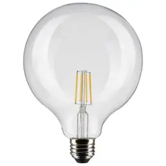6Pk - Satco 6w G40 Globe Filament LED 3000K Medium Base Dimmable - 60w equiv Warm White