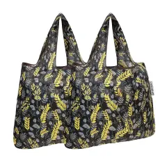 Wrapables Foldable Tote Nylon Reusable Grocery Bag (Set of 2) Wheat