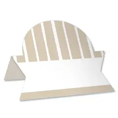 Big Dot of Happiness Tan Stripes - Simple Party Decorations Tent Buffet Card - Table Setting Name Place Cards - Set of 24