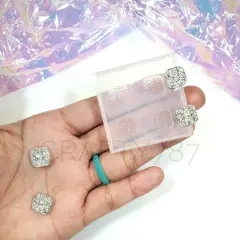 Square Druzy 10mm Stud Earring Silicone Mold [less chunky] (B3)