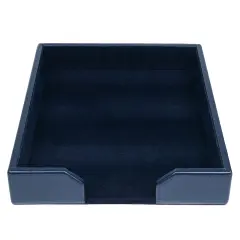 Navy Blue Bonded Leather Letter Tray