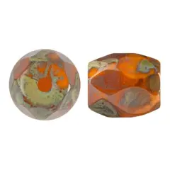 Baros Par Puca&reg; Czech glass bead, Frost Tangerine Travertin, 10 grams