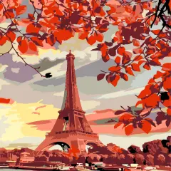 Artwille DIY Paint by Numbers for Adults and Kids, Acrylic Painting Kit - "Eiffel Tower", 13.8 x 17.7 in