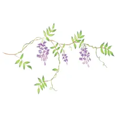Large Wisteria Vine Wall Stencil | 2962 by Designer Stencils | Floral Stencils | Reusable Art Craft Stencils for Painting on Walls, Canvas, Wood | Reusable Plastic Paint Stencil for Home Makeover | Easy to Use & Clean Art Stencil