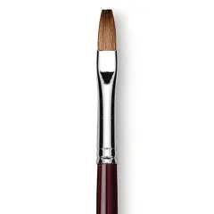 Da Vinci Kolinsky Red Sable Oil Brush - Flat, Long Handle, Size 6