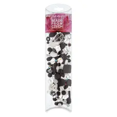 John Bead Czech Glass Bead Mix - Alps Black and White, 100 g