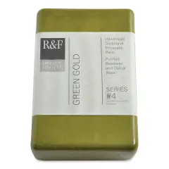 R&F Encaustic Paint Block - Green Gold, 333 ml block