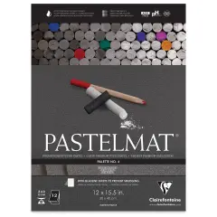 Clairefontaine Pastelmat Pad - 12" x 15-1/2", Charcoal Grey, 12 Sheets