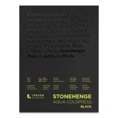Legion Stonehenge Aqua Black Watercolor Paper Pad - 9" x 12", Cold Press, 15 Sheets