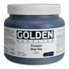 Golden Heavy Body Artist Acrylics - Prussian Blue Historic Hue, 32 oz Jar