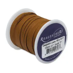 Realeather Deerskin Lace - 1/8" x 50 ft, Saddle Tan