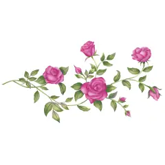 Trailing Rose Wall Stencil | 2919 by Designer Stencils | Floral Stencils | Reusable Art Craft Stencils for Painting on Walls, Canvas, Wood | Reusable Plastic Paint Stencil for Home Makeover | Easy to Use & Clean Art Stencil
