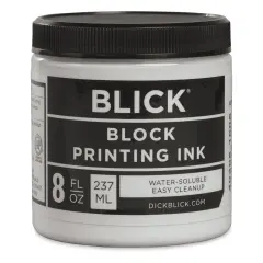 Blick Water-Soluble Block Printing Ink - White, 8 oz Jar